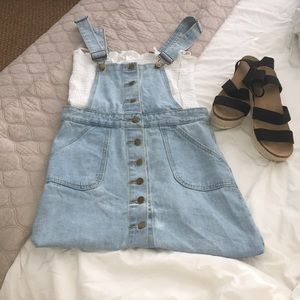 Light wash overalls dress